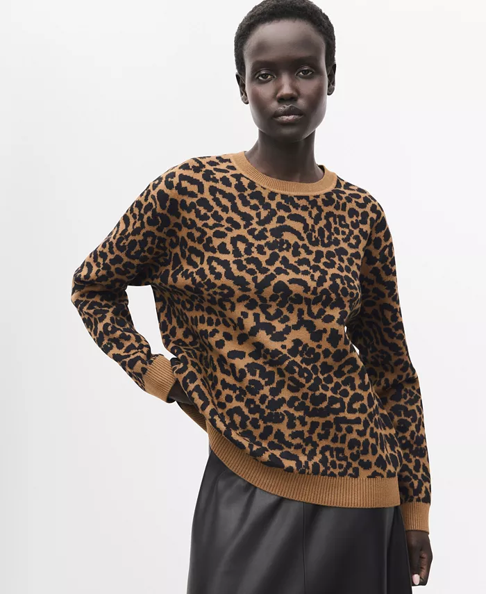 Women's Leopard-Print Knitted Sweater