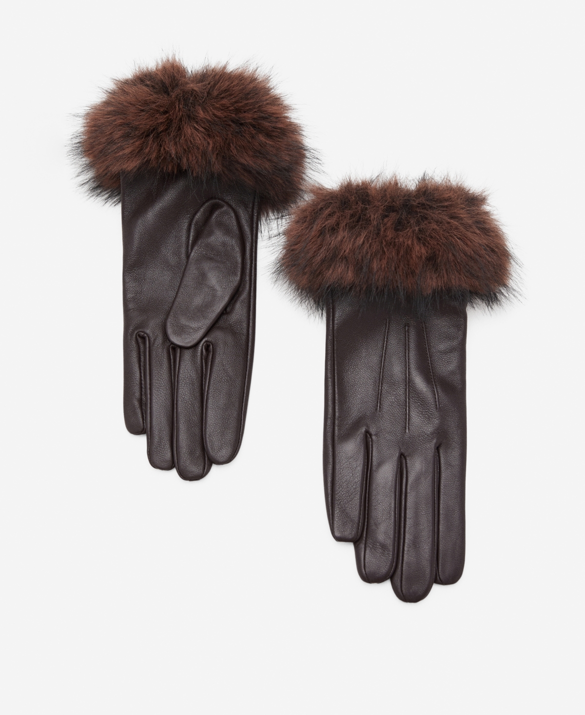 Mango Women's Combined Leather Gloves In Brown
