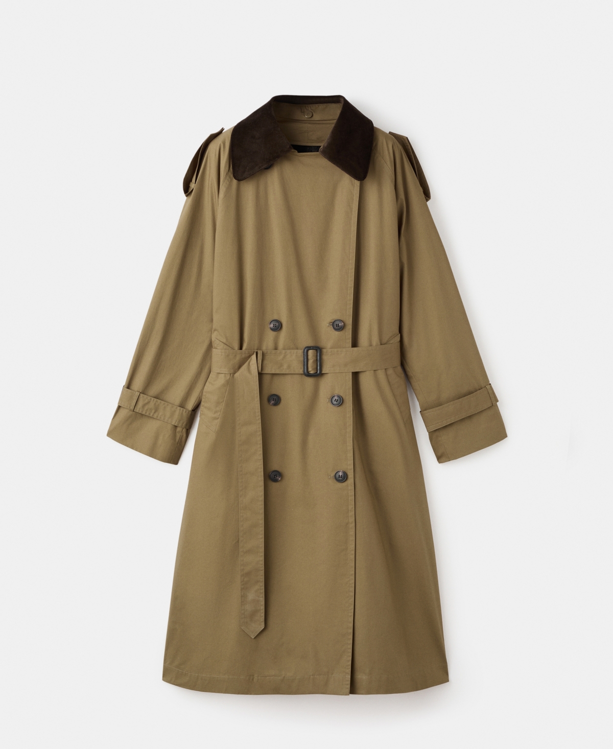 Mango Women's Corduroy Collar Double-breasted Trench Coat In Brown