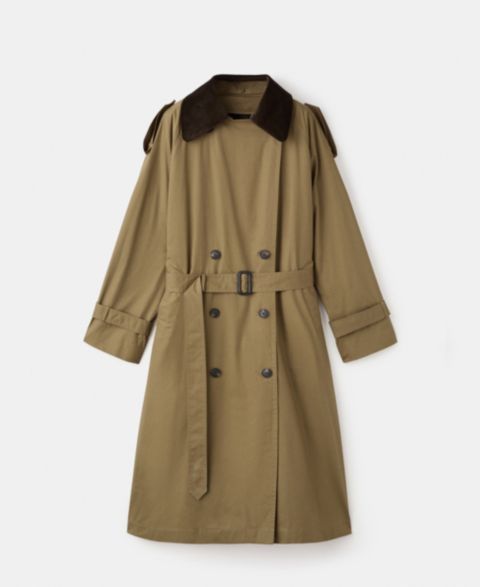 Женские куртки MANGO Women's Corduroy Collar Double-Breasted Trench Coat