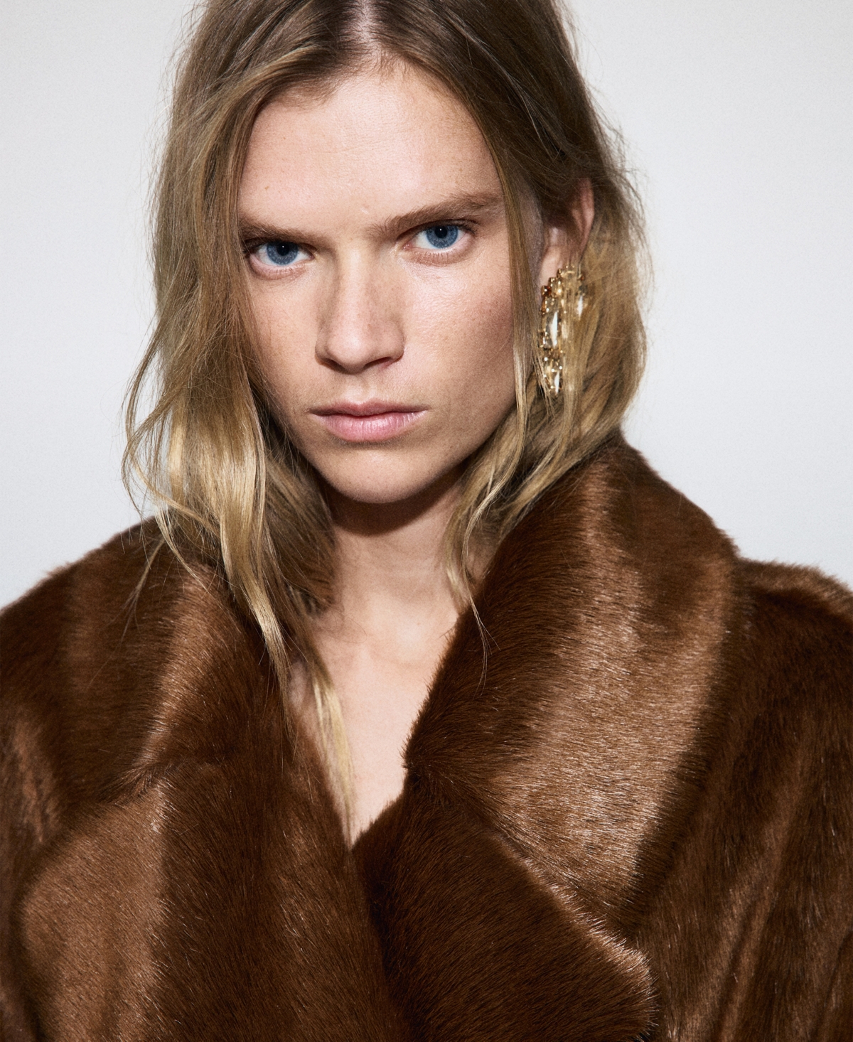 Mango Women's Fur-effect Belt Coat In Brown