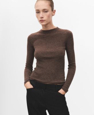 MANGO - Women's Perkins Neck Ribbed Sweater