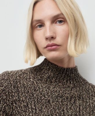 Women's Speckled Perkins-Neck Sweater