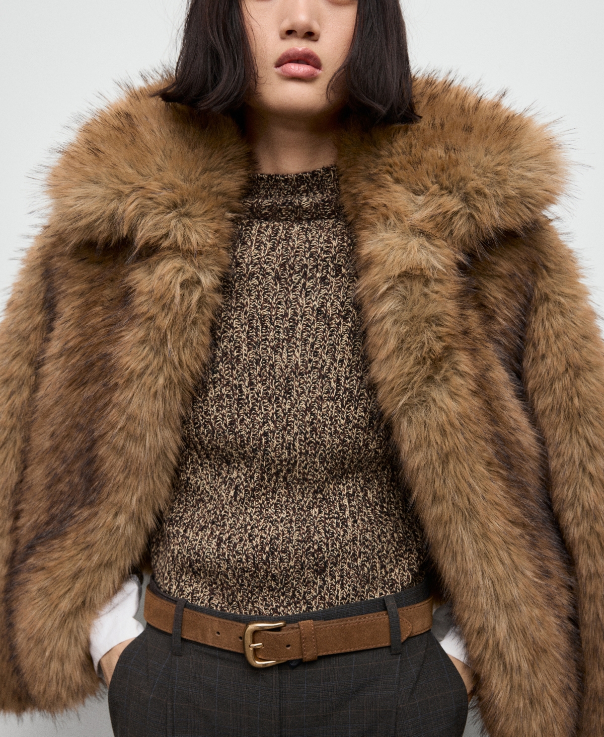 Mango Women's Check Pleated Pants