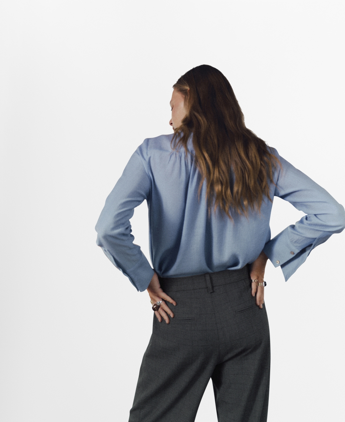 Mango Women's Pleated Check-Print Suit Trousers