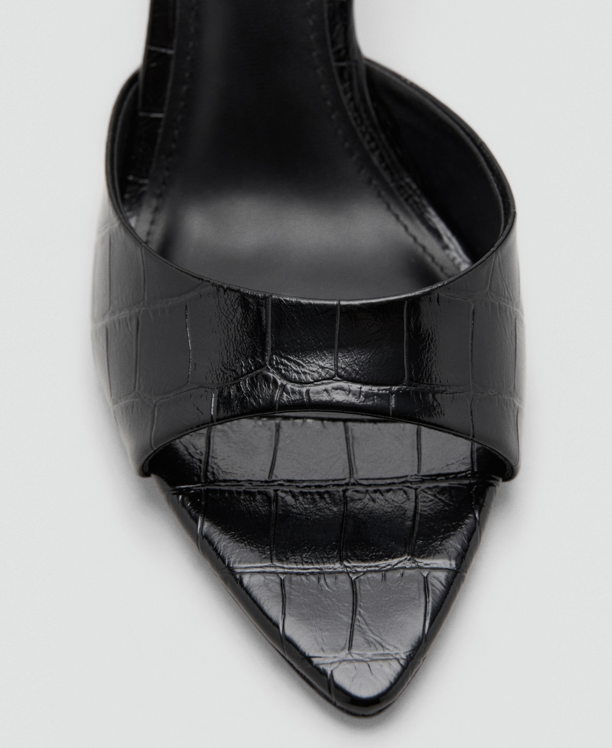 Mango Women's Croc-Effect Heeled Sandals