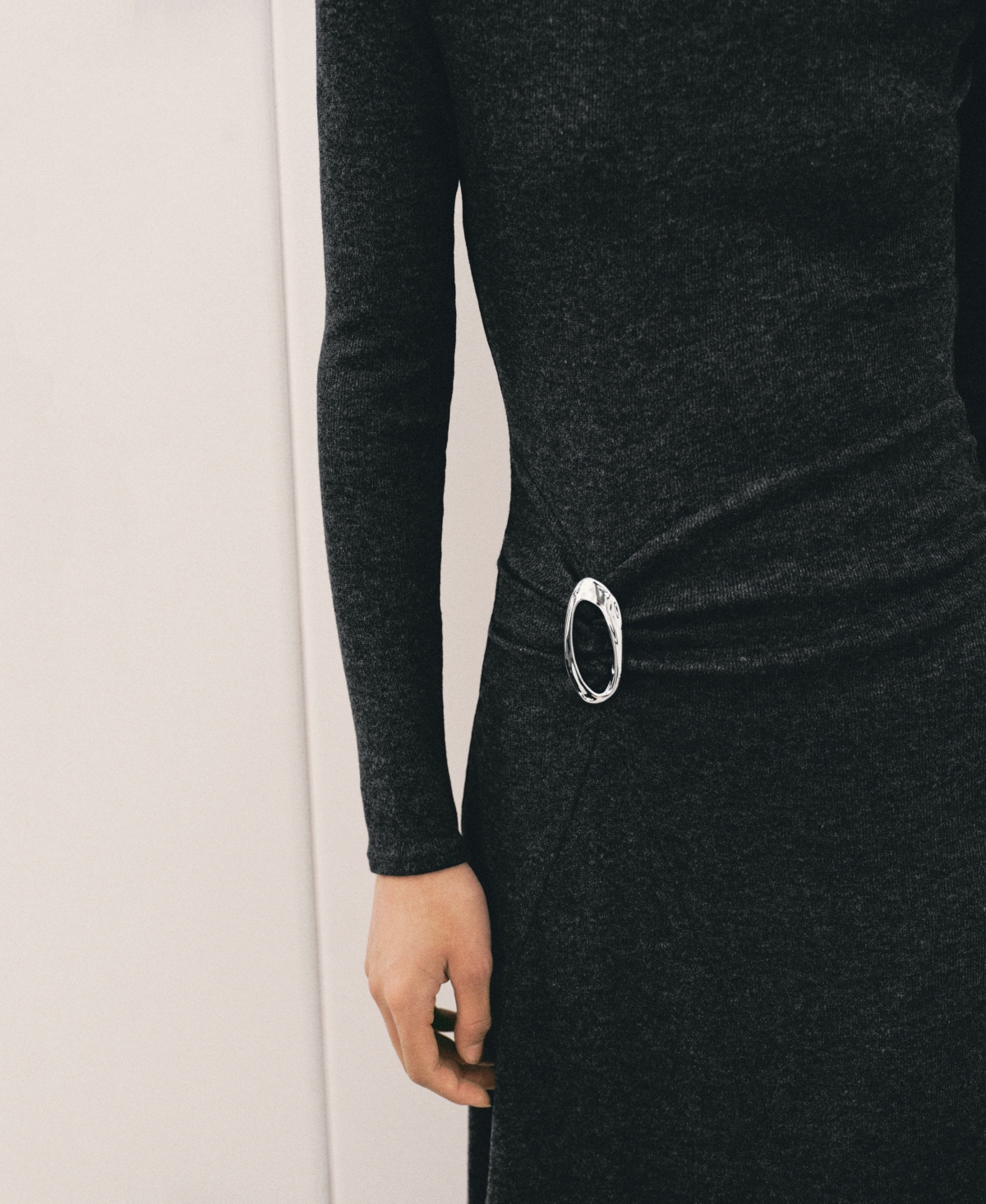 Mango Women's Ring Detail Ruched Dress