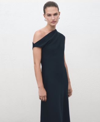 Women's Asymmetrical Neckline A-Line Dress