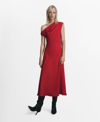Women's Asymmetrical Neckline A-Line Dress