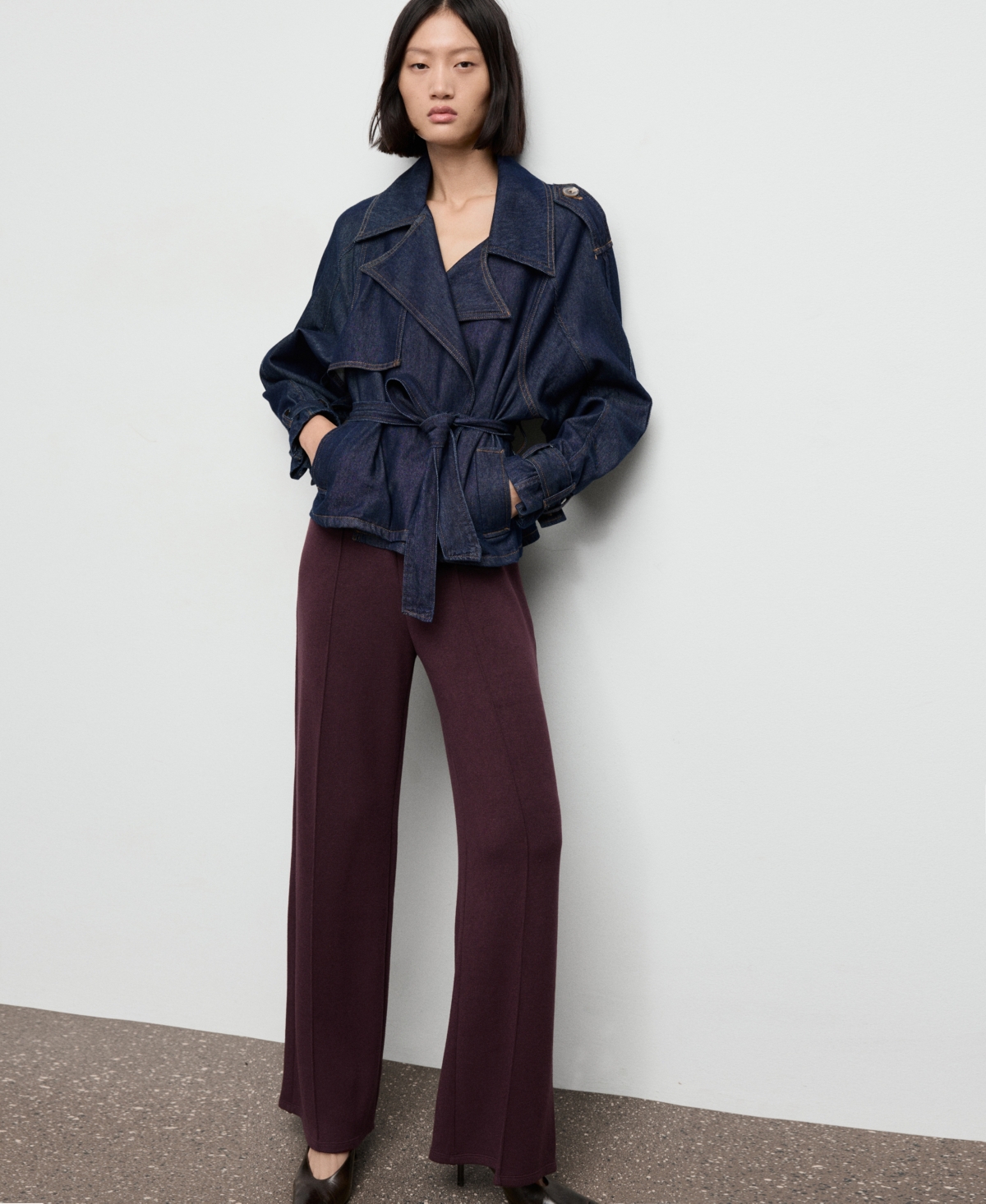 Mango Women's Seam-Detail Straight-Fit Pants