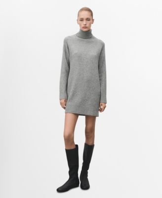 MANGO - Women's Knitted Turtleneck Dress