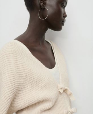 Women's V-Neck Bows Cardigan