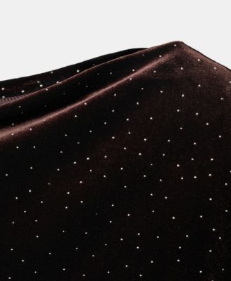 Women's Shiny Details Asymmetrical Velvet Dress