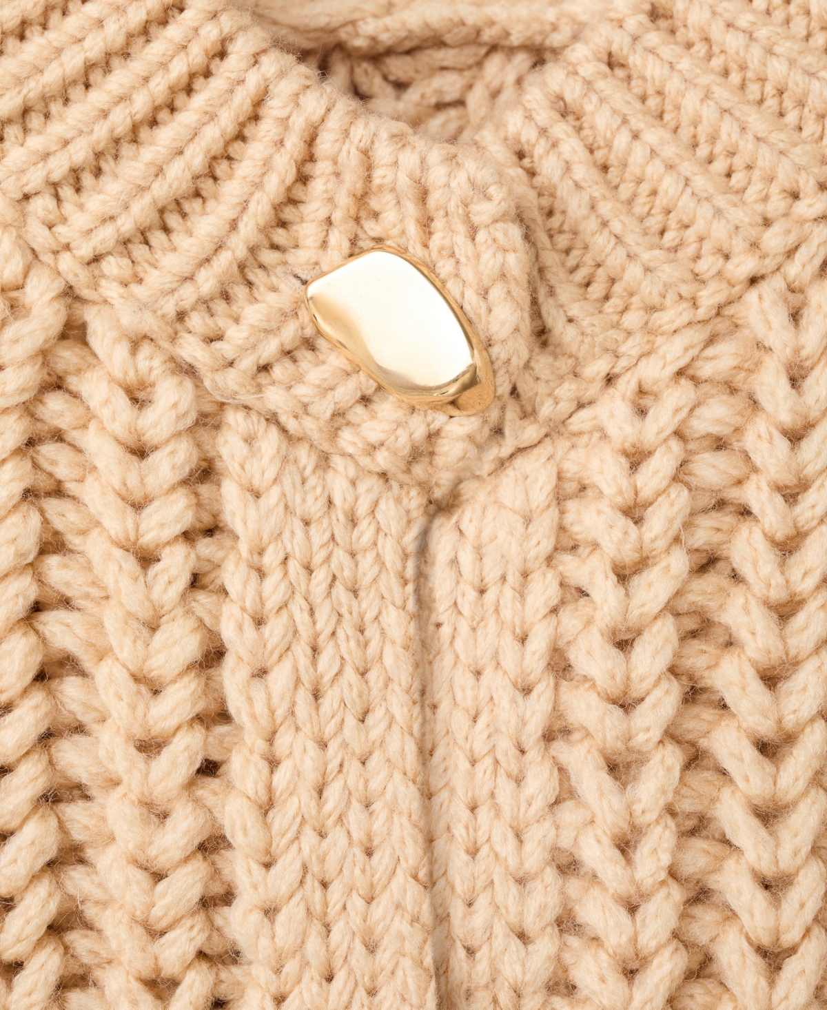 Mango Women's Jewel Buttons Chunky-knit Cardigan In Sand