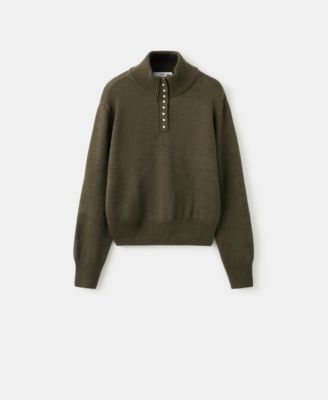 Women's Perkins-Neck Button Sweater