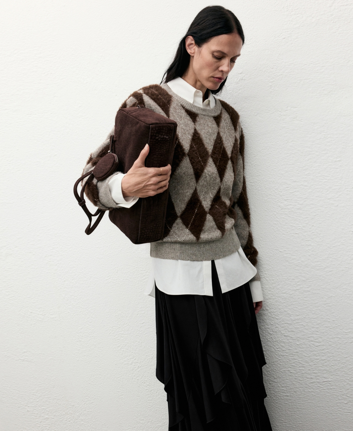 Mango Women's Asymmetrical Ruffled Skirt