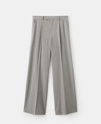 Women's Straight Wool-Blend Suit Pants