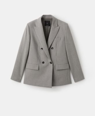 Women's Double-Breasted Wool Blend Blazer