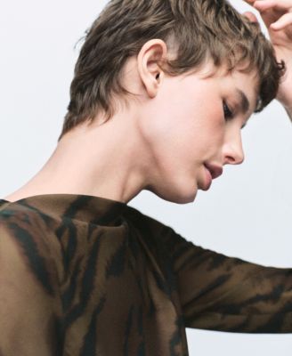 Women's Satin Animal-Print Dress