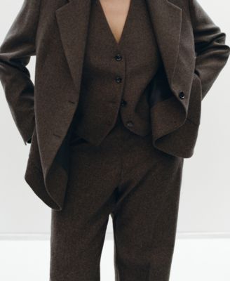 Women's Speckled Wool Suit Jacket