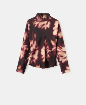 MANGO - Women's Tie-Dye Turtleneck Blouse
