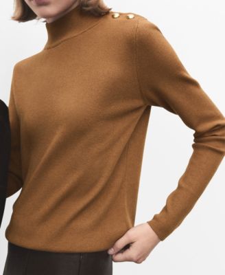 MANGO - Women's Perkins-Neck Button Sweater