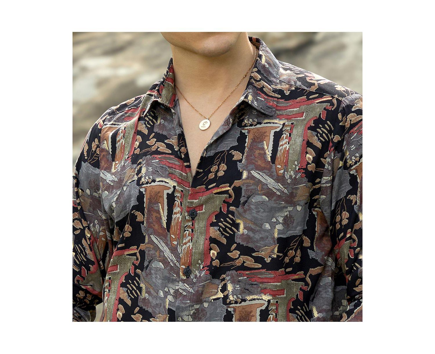 Men's Impressionistic Foliage Shirt
