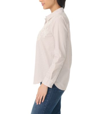 Women's Laine Cotton Embroidered Shirt
