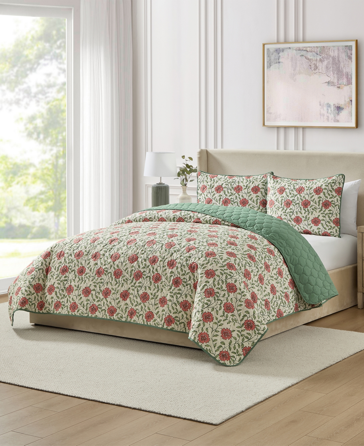Seventh Studio Ezza Floral 3-Pc. Quilt Set