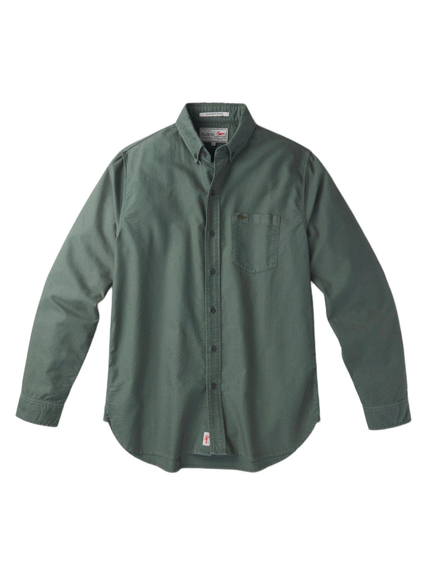Мужская рубашка Aubin Aldridge Oxford Button Down Shirt, цвет: Тёмный зелёный — фото 2