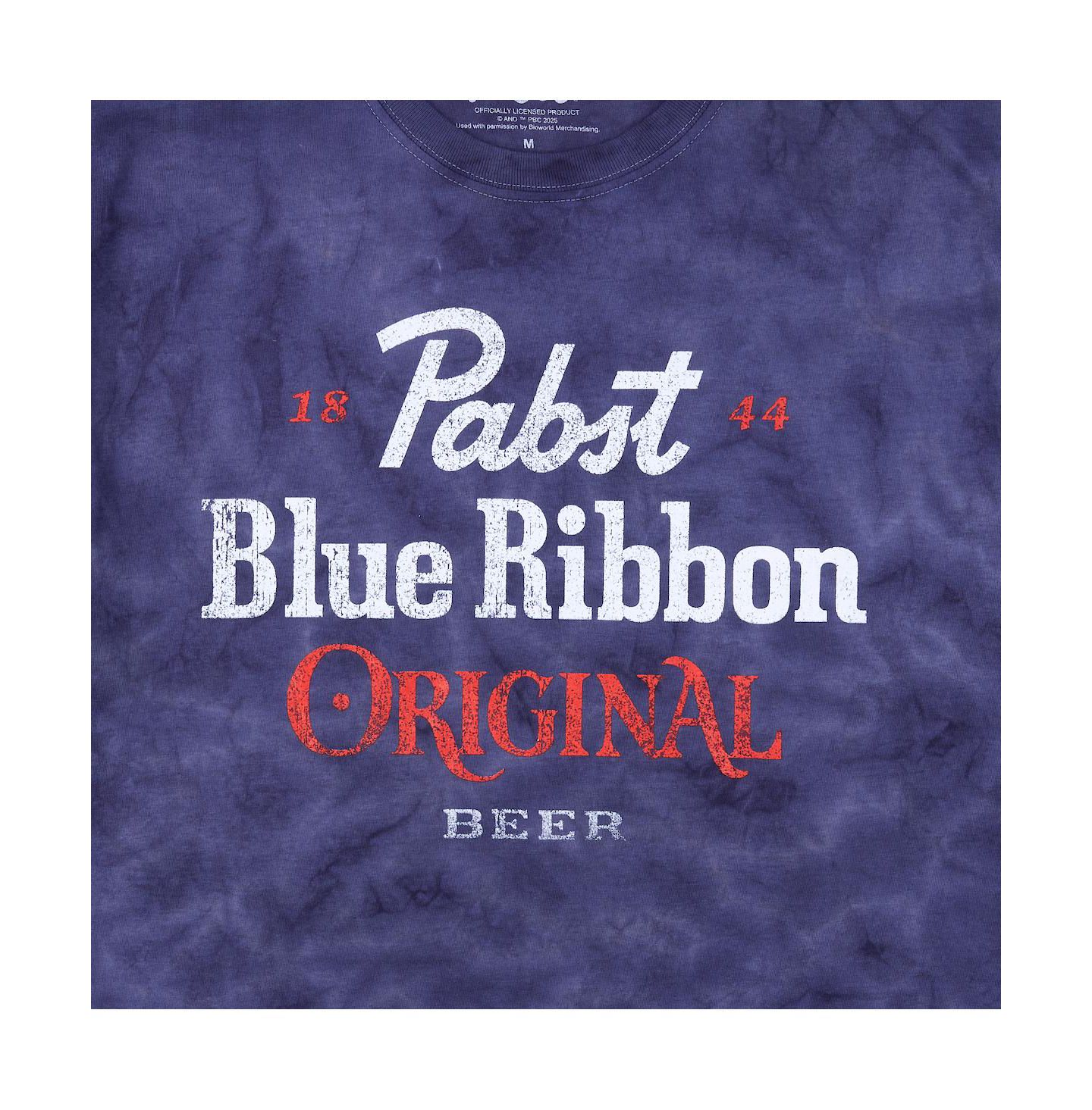 Мужская футболка Pabst Blue Ribbon Original Blue Crystal Wash Crew Neck Short Sleeve T-shirt-Medium, цвет: Тёмно-синий варёный — фото 7