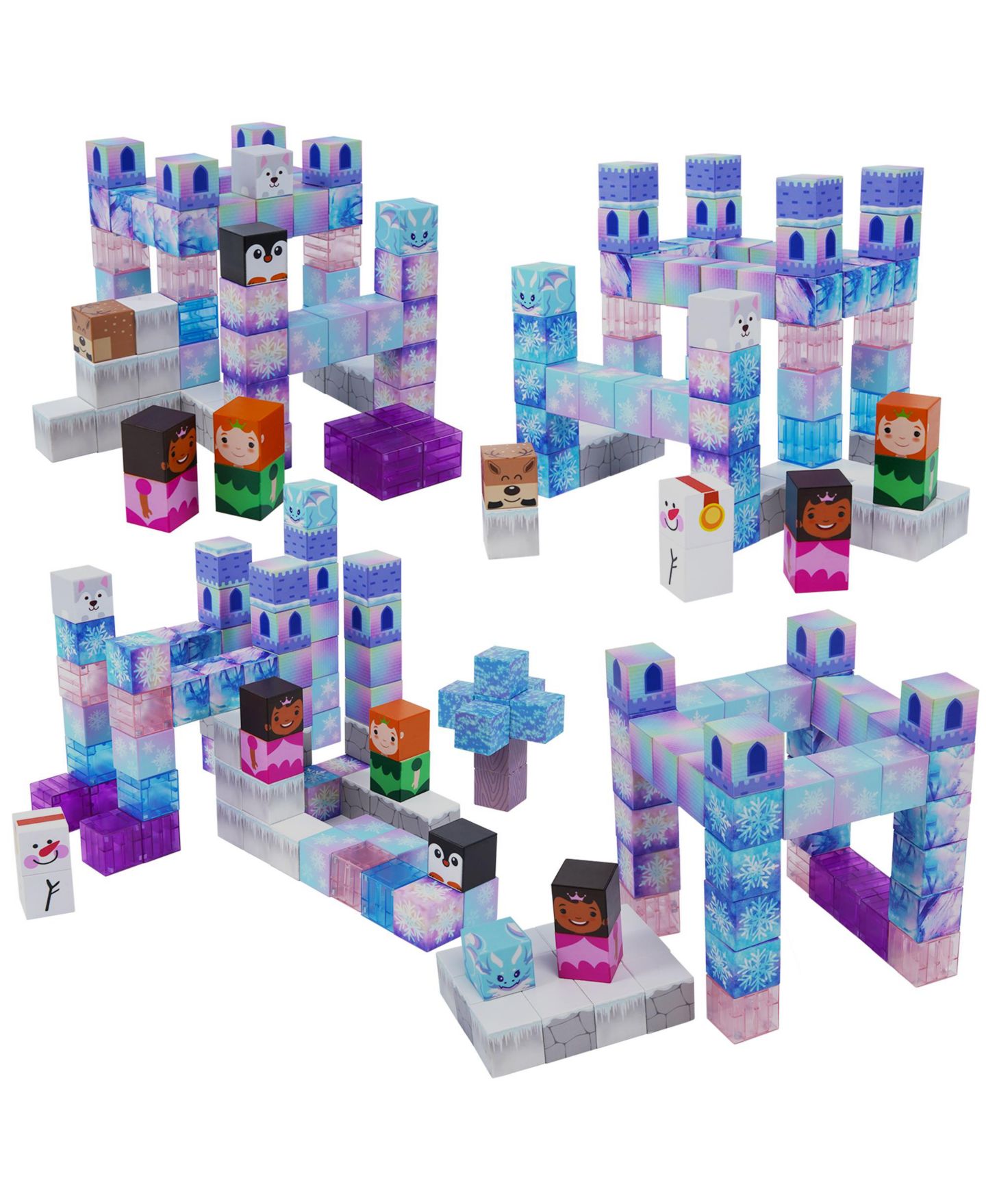 Детские конструкторы USA Toyz Frosted Fairytale 84-Piece Magnetic Building Blocks, Ages 3+ — фото 2