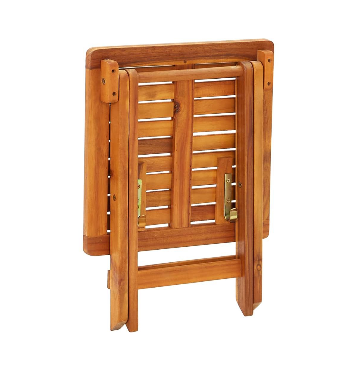 Sun Lounger Beige Solid Acacia Wood Standard Collapsible