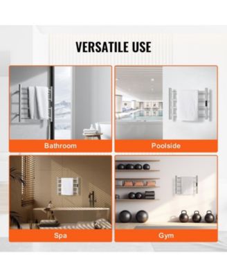 4 Bars Towel Warmer Rack, Wall Mounted Heated Towel Rack for Bathroom