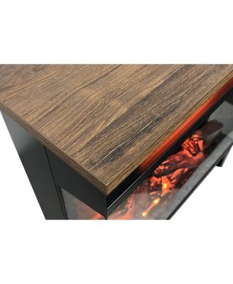 inch three sided glass electric fireplace with feet