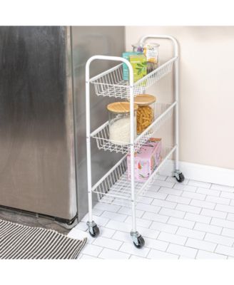 3-Tier Slim Storage Cart, White