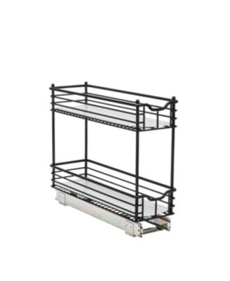 Glidez Multipurpose Steel Pull-Out Storage Organizer, 2-Tier Design, Black