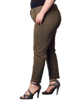 Women's Color Mid Rise pants in rolled 25.5" Inseam - Forest