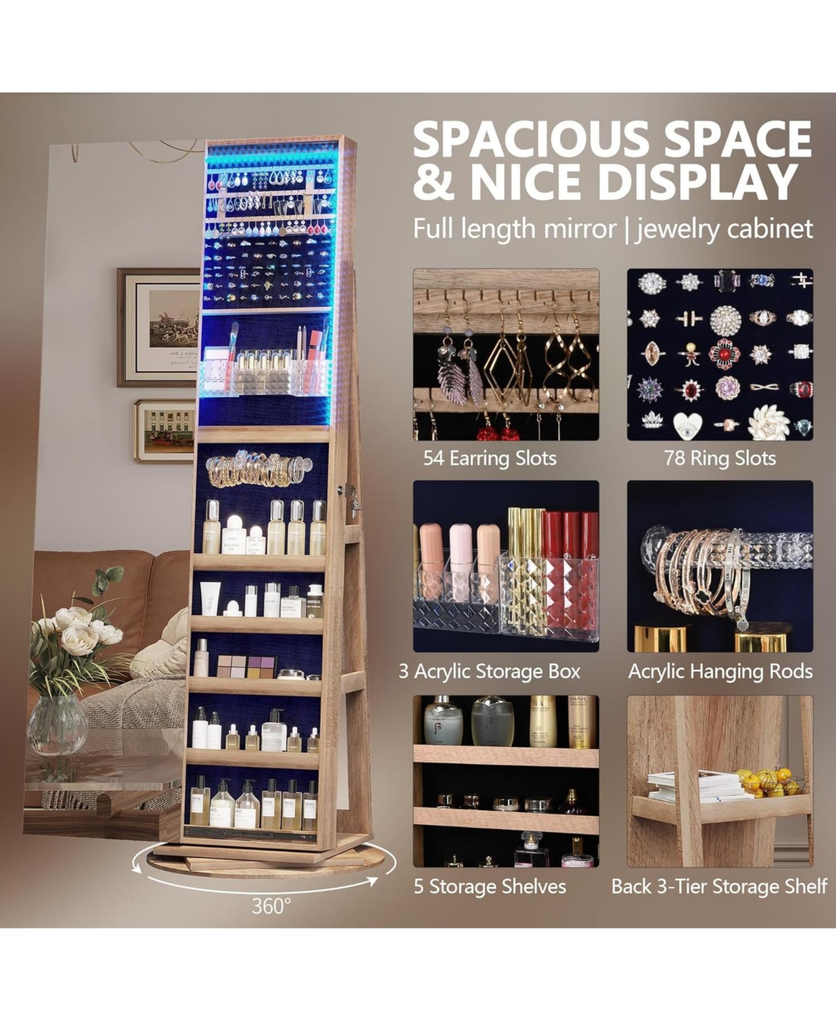 Vlsrka Color Block Full Length Mirror