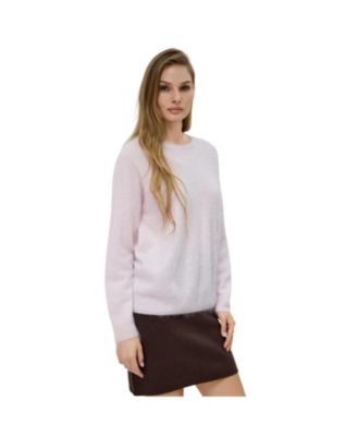 Women Brushed Silk Cashmere Crew-Neck Sweater