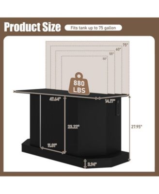 Modern Storage Cabinet With Fish Tank Stand Power Outlet