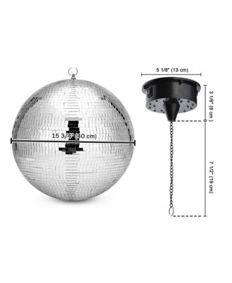 16" Large Disco Ball with Motor Rotating 6RPM 18 RGBW LED Lights for 70s 80s Party Wedding Event Holiday Decor