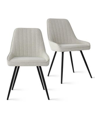 5-Piece Dining Table Set with Round Walnut Table, Metal Base and Upholstered Chairs for Space-Saving Kitchen Use