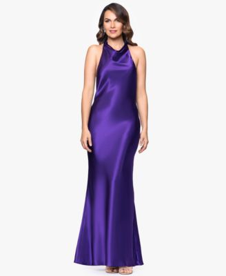 Women's Halter-Neck Sleeveless Satin Gown 