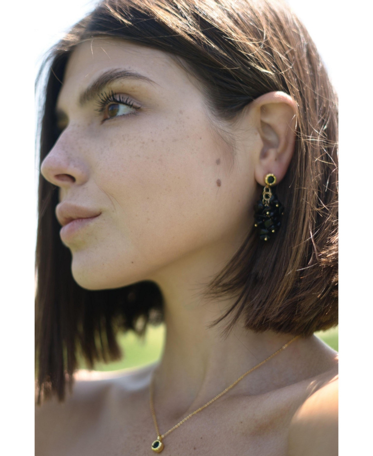 Classicharms Melanie Obsidian Cascade Cluster Earrings
