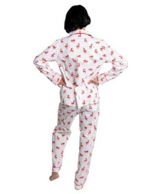 Women's Organic Cotton Poplin Button Down Long Sleeve Pajama Set