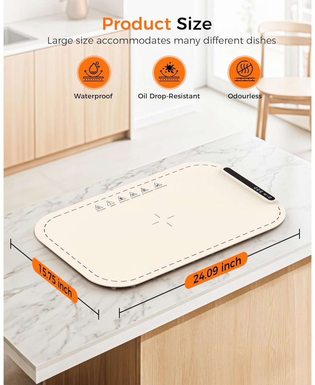 Cowsar Warming Mat for Food, Electric Food Warming Mat, Fast Full-Surface Heating, 3 Temp Settings, Portable Rollable Food Warmer for Gatherings