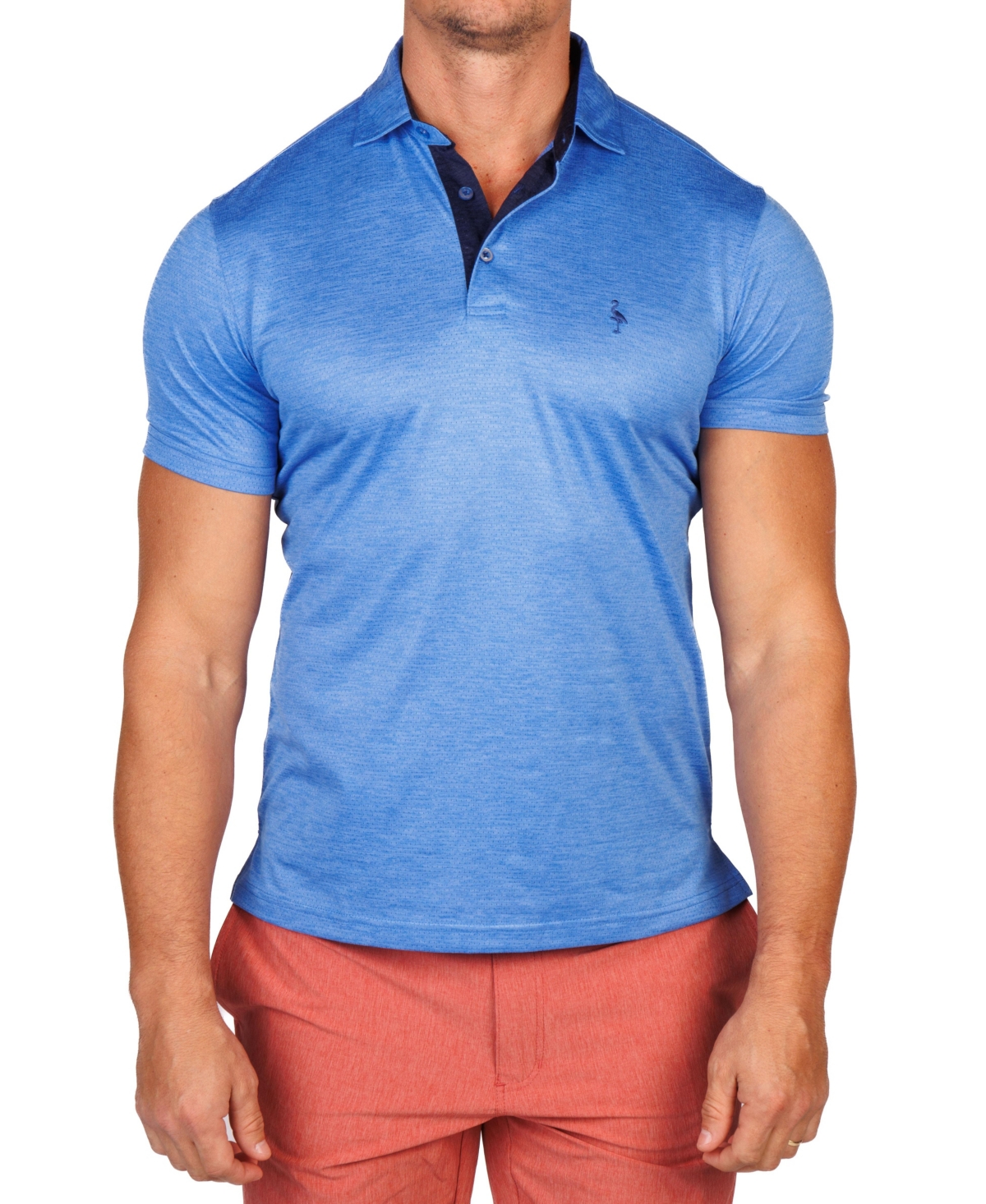 TailorByrd Men's Melange Mesh Performance Polo shirt