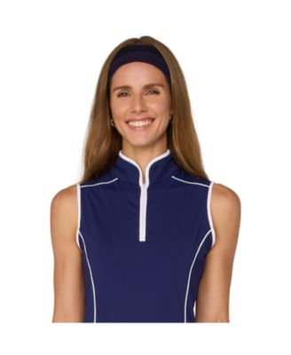 G Lifestyle Sleeveless Piping Mock Neck Top