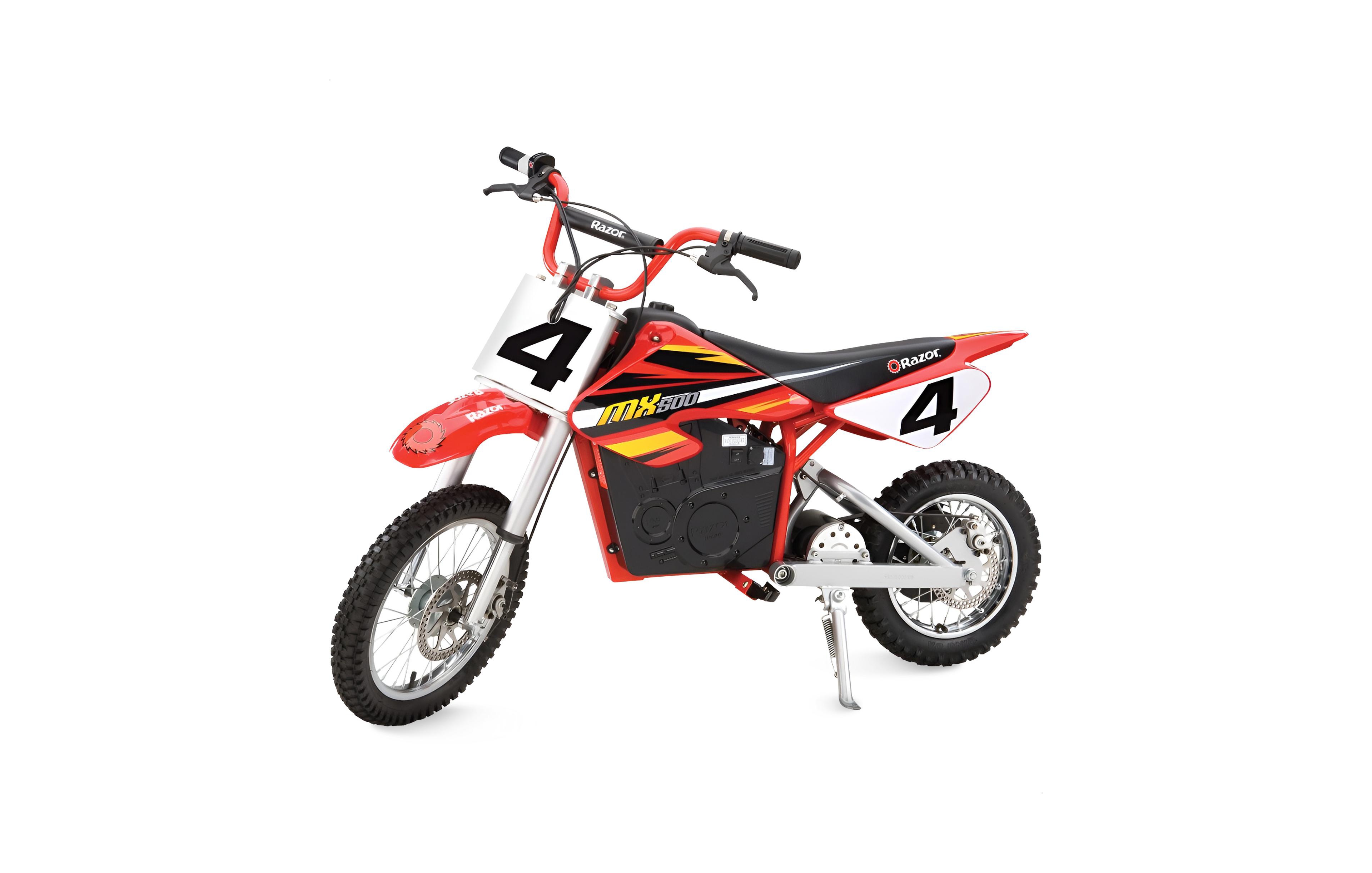Razor MX500 Dirt Rocket Steel Electric High-Torque Chain-Driven Motor Dirt Bike, 175 lbs Capacity, Ages 14+